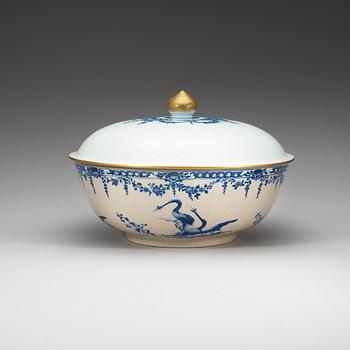 A massive blue and white armorial punch bowl with cover with the arms of Grill, Qing dynasty, Qianlong (1736-95).