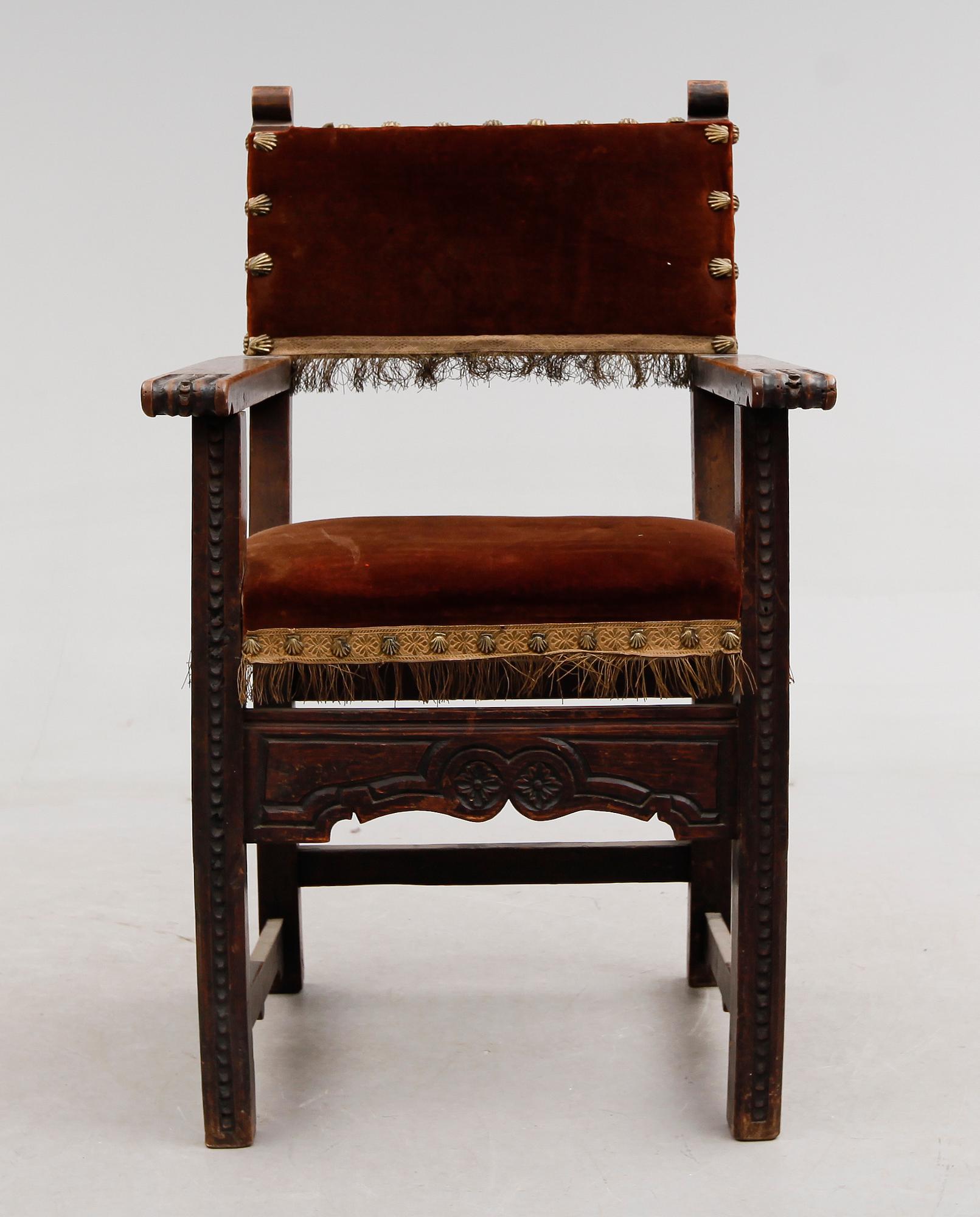 KARMSTOL, renässans, Italien, 1700-tal.