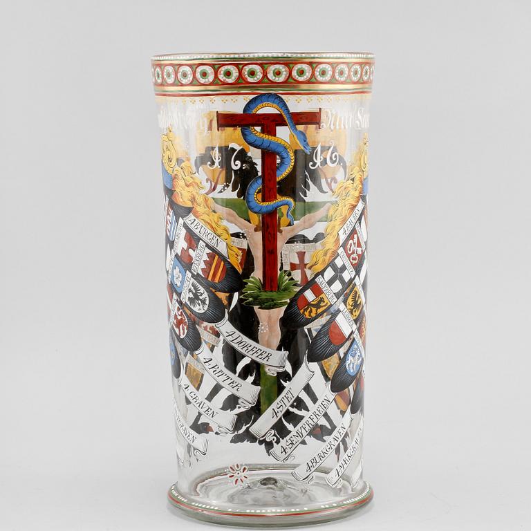 HUMPENBÄGARE, glas, Tyskland, 1800-talets andra hälft.