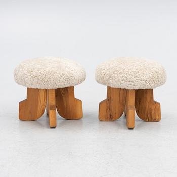 Bernt Bäckdahl, a pair of stools, one signed and dated -79.