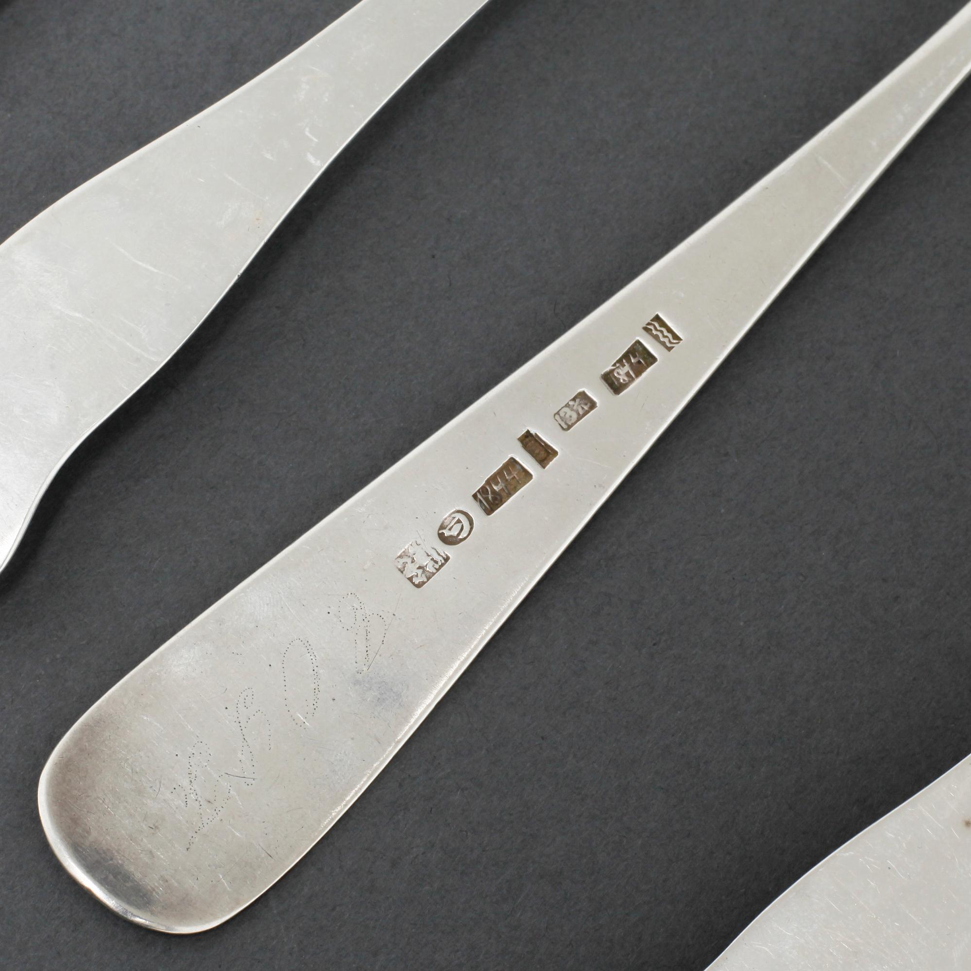 BESTICK, 10 delar, silver, mestadelen norska stämplar, bl.a Brödrene Lohne, omkring år 1900 / 1900-talets första hälft.