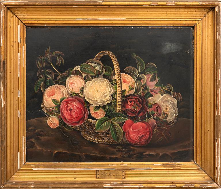 Johan Laurentz Jensen his circle Still Life with Flowers in a Basket.