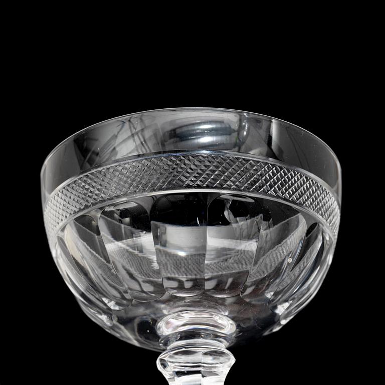 Elis Bergh, possibly, a 45-piece "Sparre" glass service, Kosta, Sweden.
