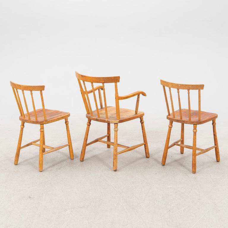 A set of eight chairs and an armchair Nässjö stolfabrik early 1900s.
