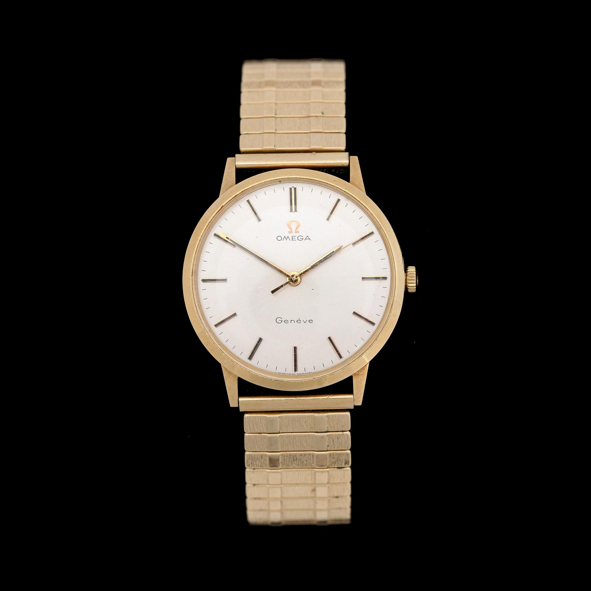 ARMBANDSUR, herr, guld på stål, Omega.