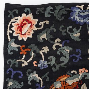 A Chinese silk embroidered table cloth, 20th century.
