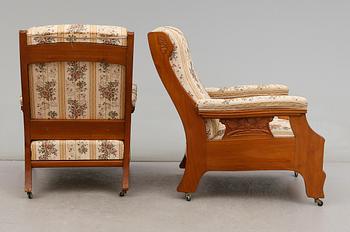 FÅTÖLJER, 1 par, tidigt 1900-tal.