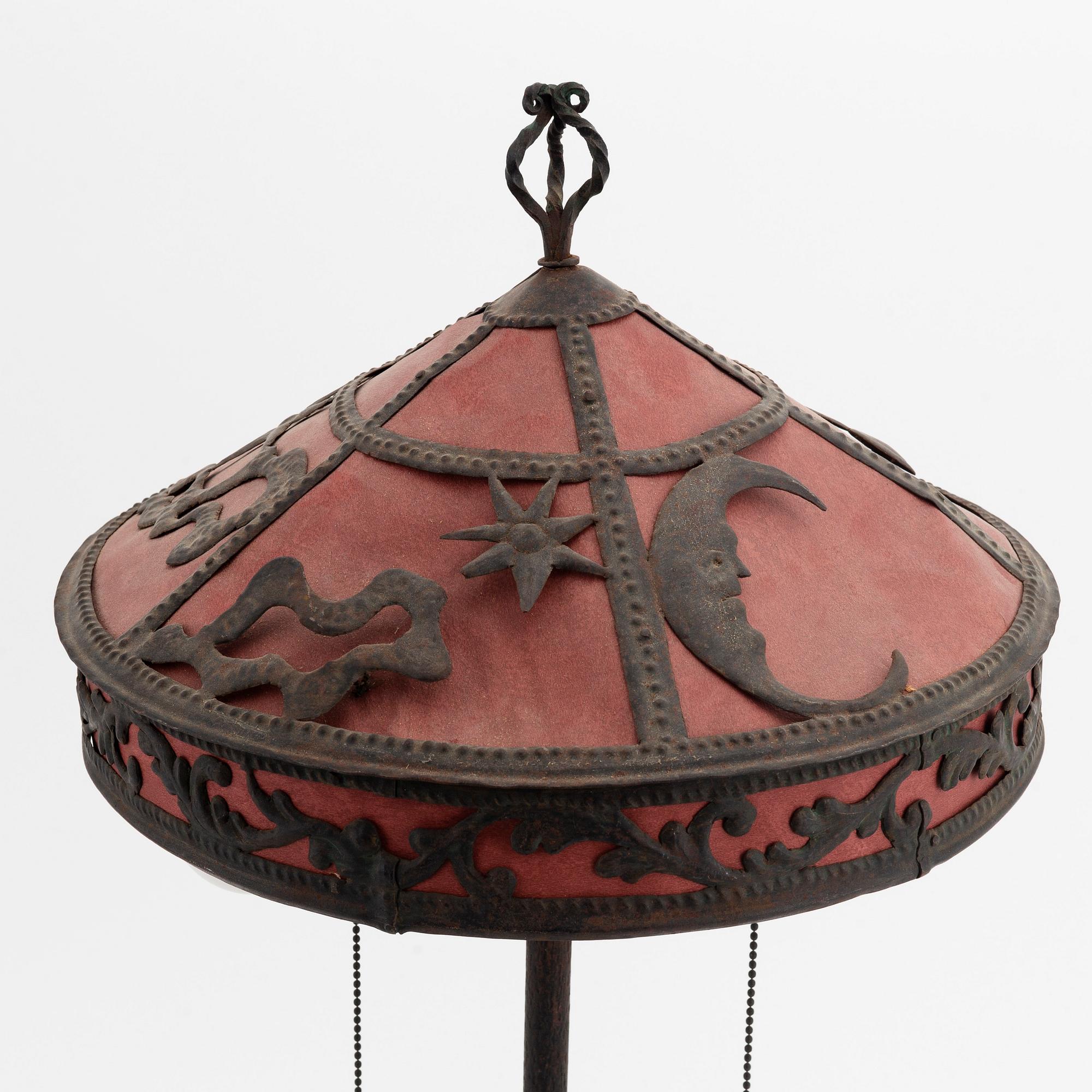 A wrought iron table light, 1920's.