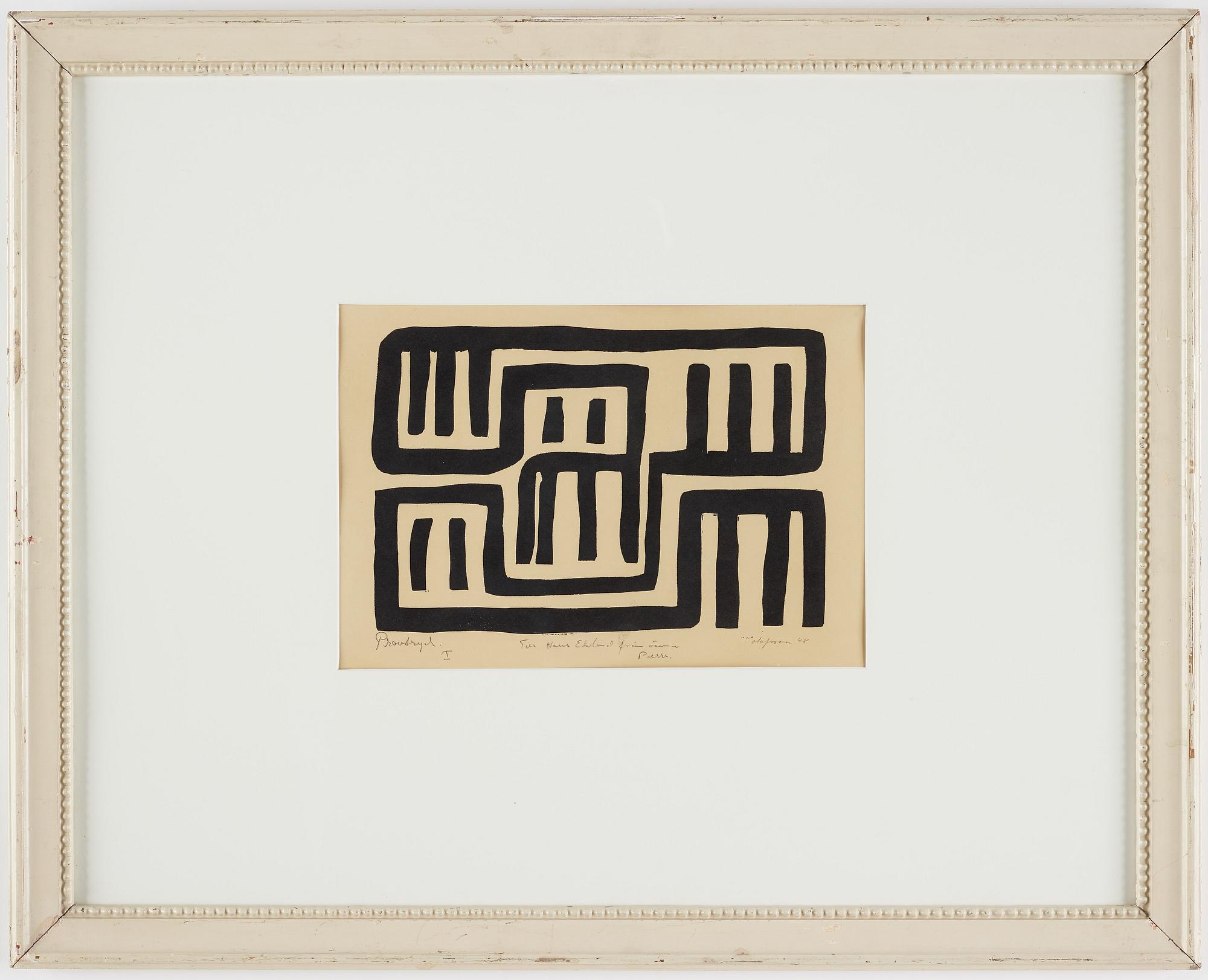 PIERRE OLOFSSON, artist proof, signed and dated -48.