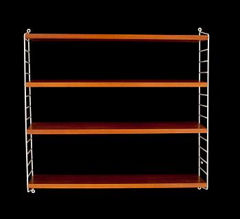 PARTI STRINGHYLLOR OCH GAVLAR, teak och mahogny, 13 delar, Nisse Strinning för String AB.