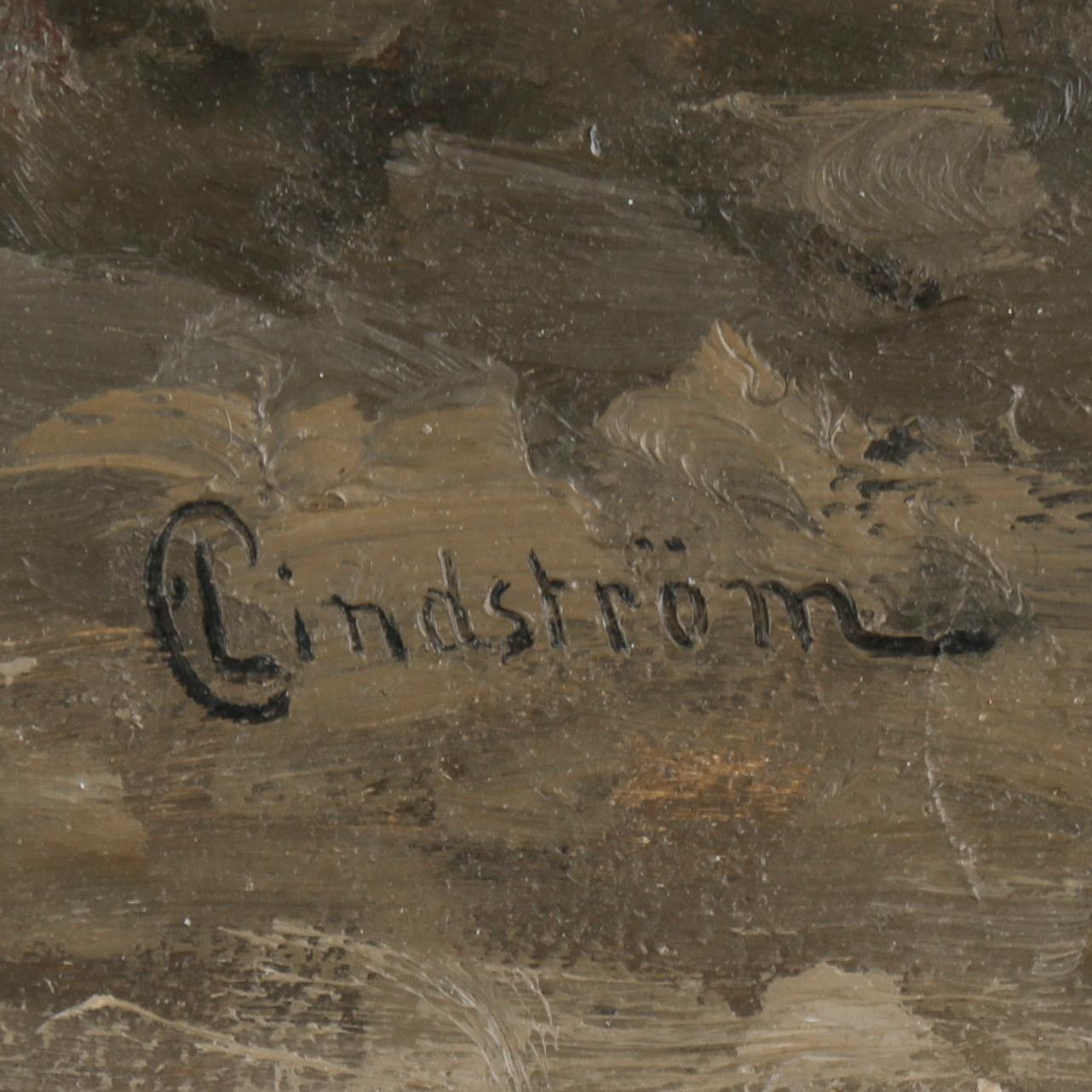 OKÄND KONSTNÄR, olja på duk, 1900-talets början. Signerad C Lindström.