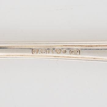 GAB, bestick, 81 st, silver, modell "Svensk (Rund)", Stockholm, omkring 1900-talets mitt.
