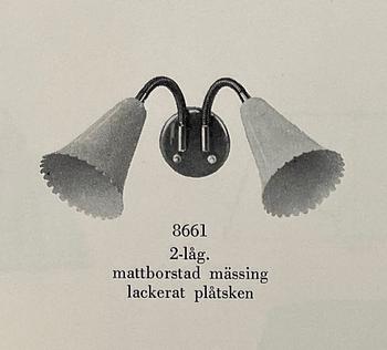 Arvid Böhlmarks Lampfabrik, a wall lamp model "8661", Stockholm, 1950s.