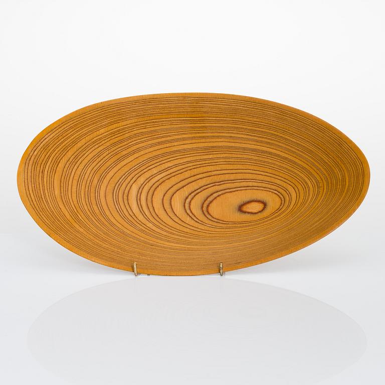Tapio Wirkkala, A plywood dish signed TW.