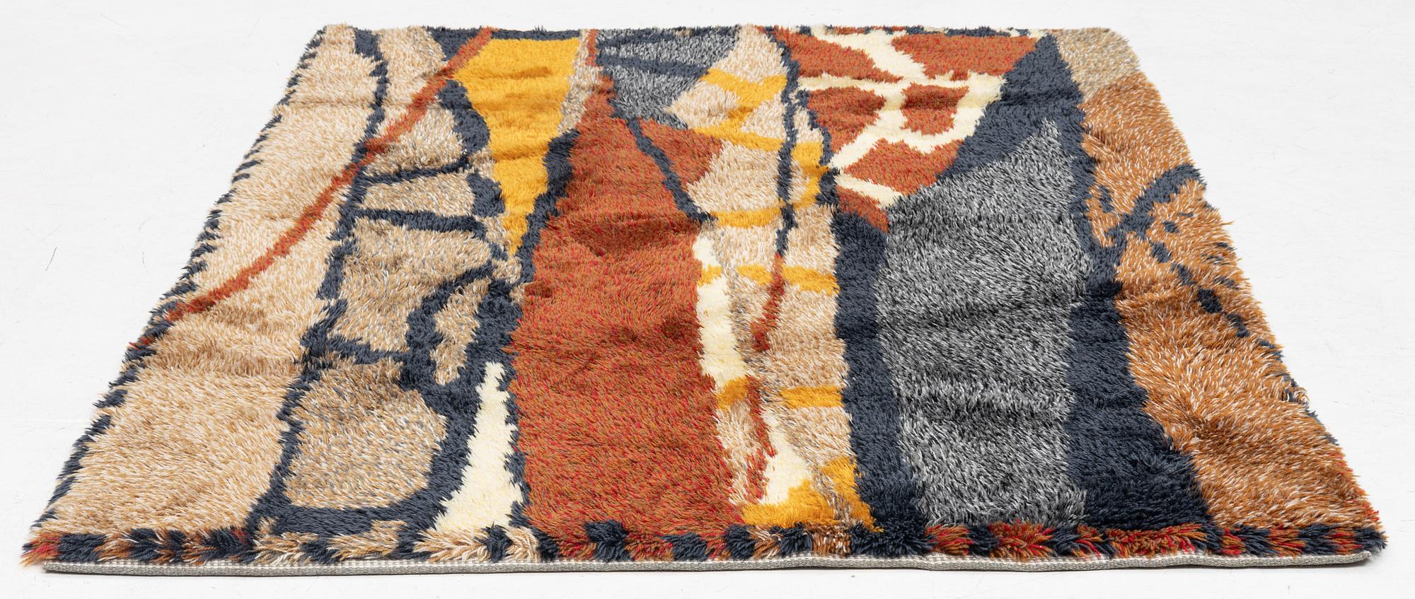 A rya rug, Sweden, 1960s. Approximately 200 x 142 cm.