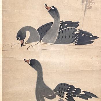 A painting of ducks by anonymous Chinese artist, 19th/20th Century.