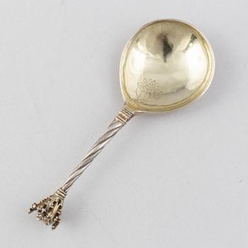 A silver spoon, Scandinavia, 18th Century.