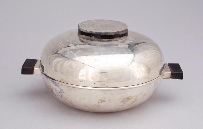 SKÅL MED LOCK, nysilver, CG Hallberg, 1930-tal.