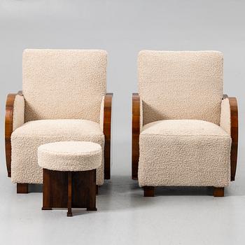 Armchairs, a pair, first half of the 20th century.
