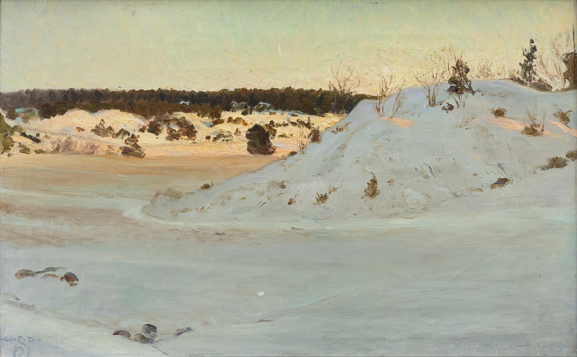 Arvid Werner Sundblad, Sunlit winter landscape.