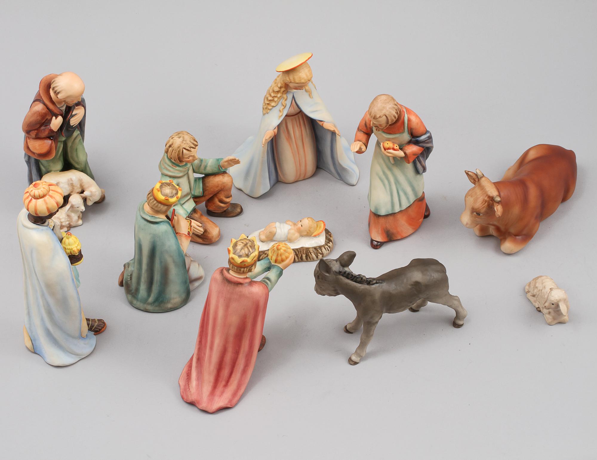 JULKRUBBA, 11 delar, porslin, Goebel, Tyskland, 1900-talets andra hälft.