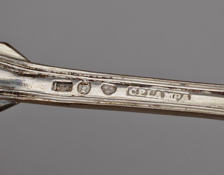 PARTI BESTICK, silver, flertal tillverkare, mest Sverige, 1800-1900-tal. Tot vikt ca 750 gram.