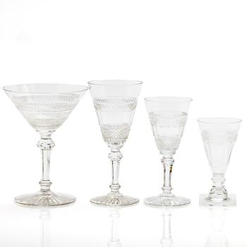 Edward Hald, Glass service, 68 pieces, “Rio”, Orrefors.