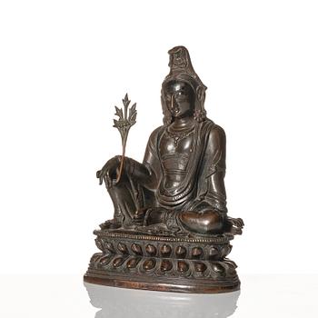 A bronze figure of Avalokiteshvara, Qing dynasty, 18th Century.