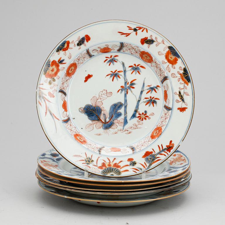 TALLRIKAR, 6 st, porslin, Kina 1700-tal.