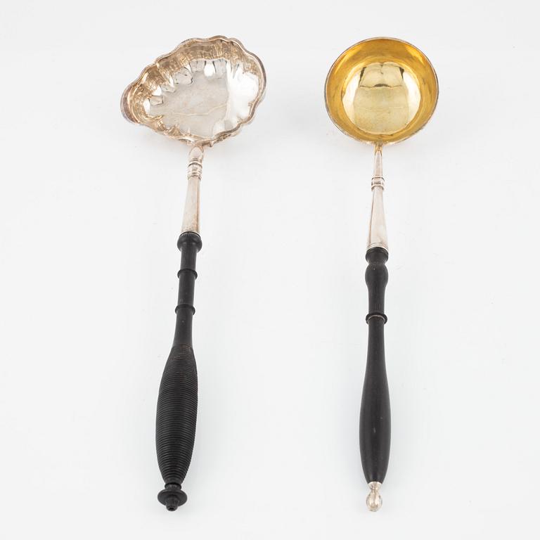 Two Silver Ladles, Finland and Russia, 19th Century.