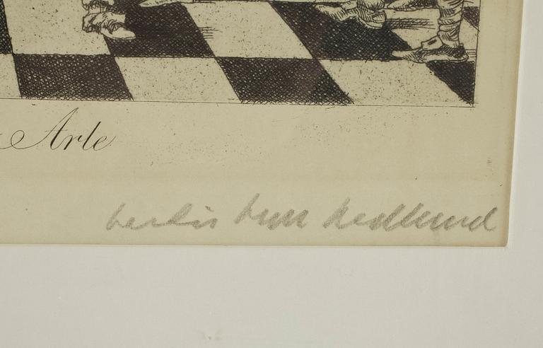 BERTIL BULL HEDLUND, etsning, signerad.