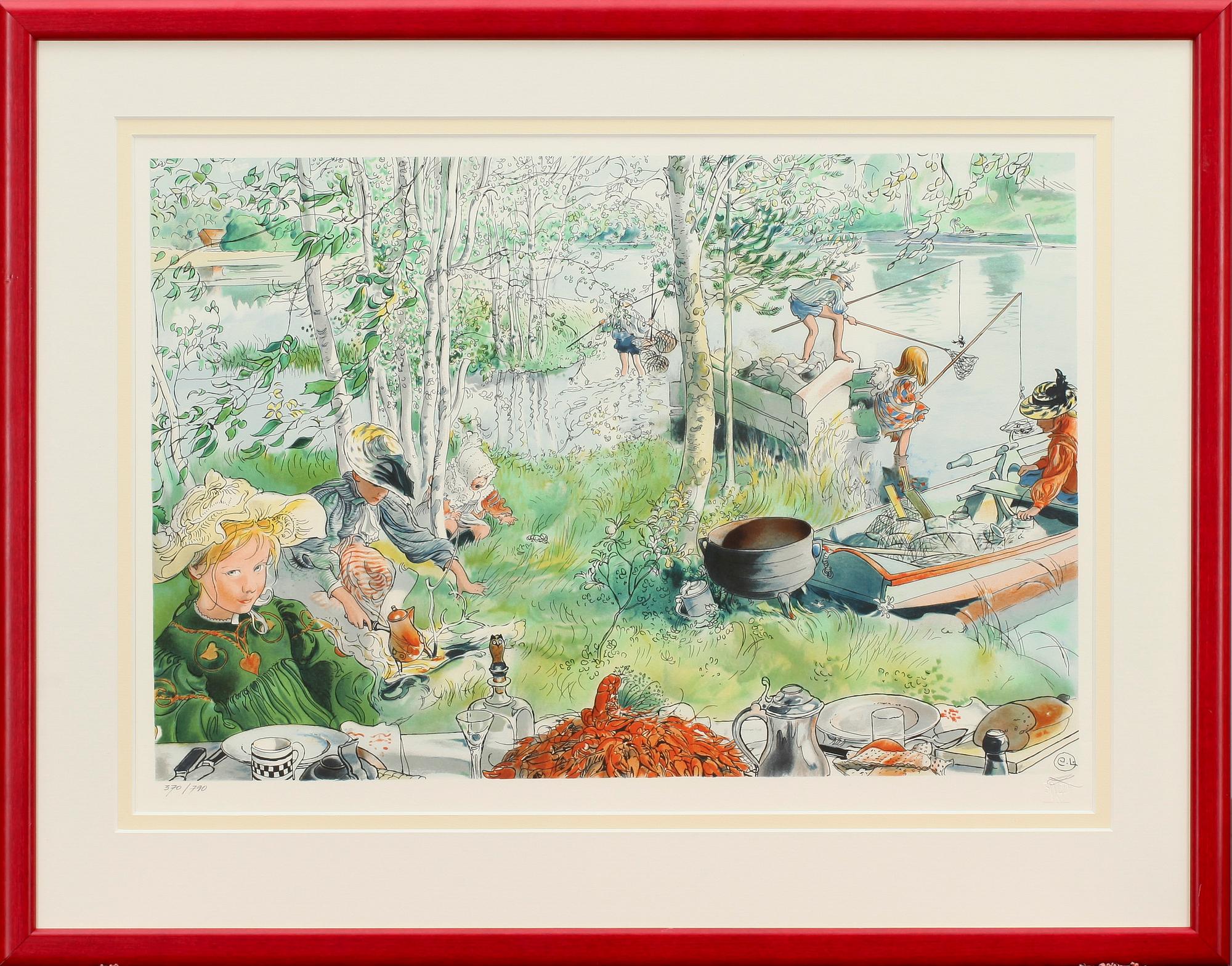 CARL LARSSON, efter, färglitografi efter akvarell, numr 370/790.