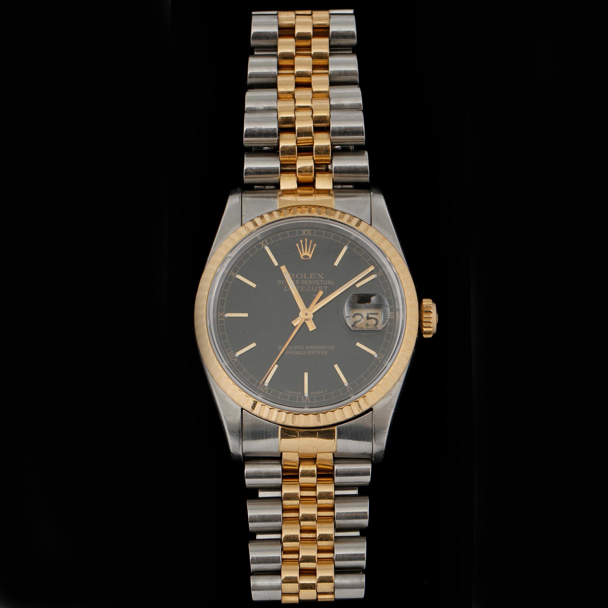 ARMBANDSUR, 18k guld och stål, Rolex Oyster Perpetual, datejust. 1990-tal.