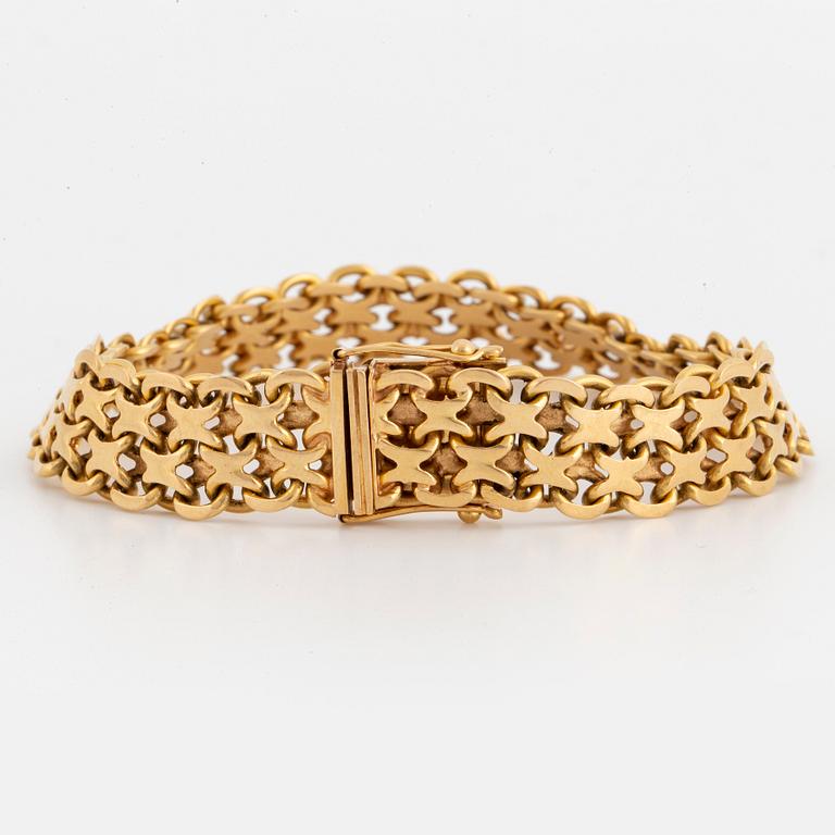 ARMBAND, 18K guld, x-länk.