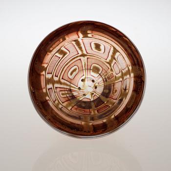 A Vicke Lindstrand glass bowl, Kosta 1950's.