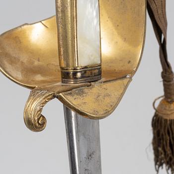 A Danish navy officer's sword, 1849 pattern with scabbard.