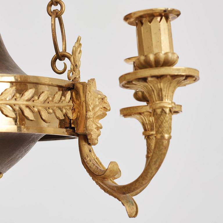 A Swedish Empire 19th century six-light hanging-lamp.