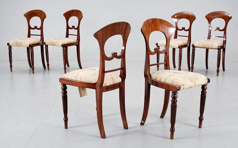 STOLAR, 6 st, senempire, 1800-talets första hälft.