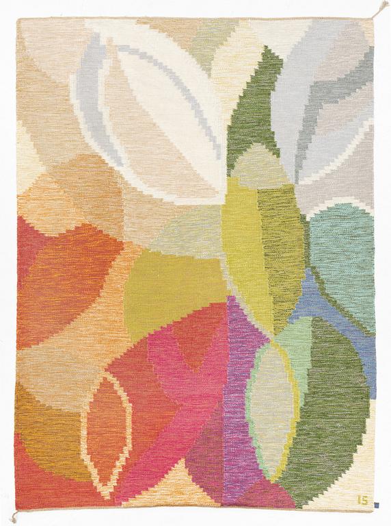 Ingegerd Silow, a 'Bladmosaik' flat waeve carpet, signed IS, c. 275 x 200 cm.