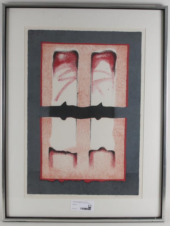 UNO SVENSSON och OKÄND KONSTNÄR, färglitografi resp pastell, sign.