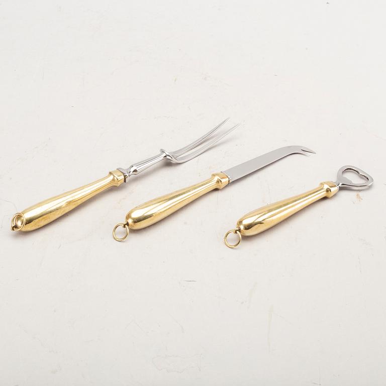 Georg Jensen skål samt ostkniv, öppnare och gaffel Danmark 2000-tal.