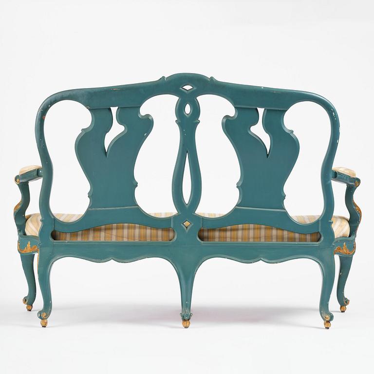A Swedish carved rococo sofa by A. Thunberg (master in Stockholm 1756-91).