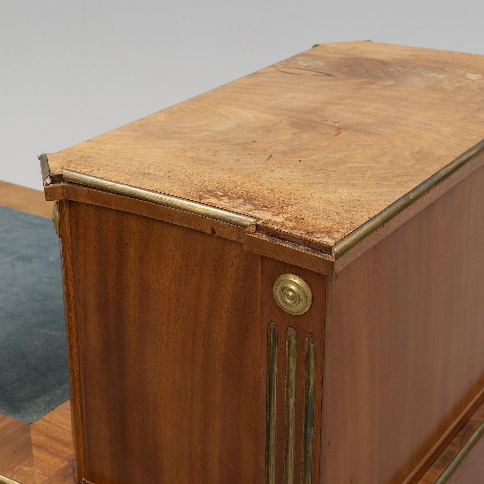 A late Gustavian style mahogany writing desk.
