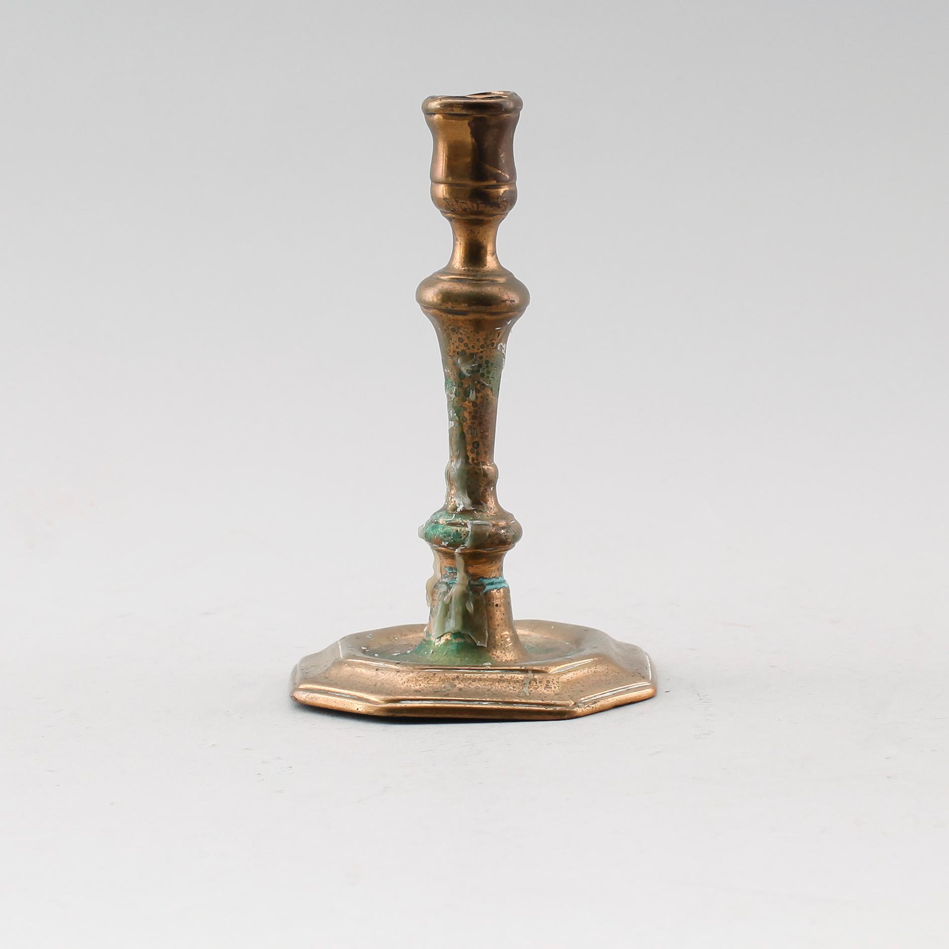 LJUSSTAKE, mässing, 1700-tal.