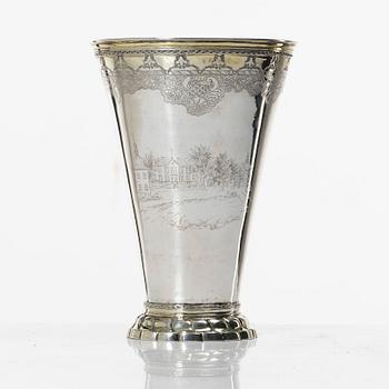 A Swedish parcel gilt silver beaker, mark of Lorens Stabeus, Stockholm 1753.