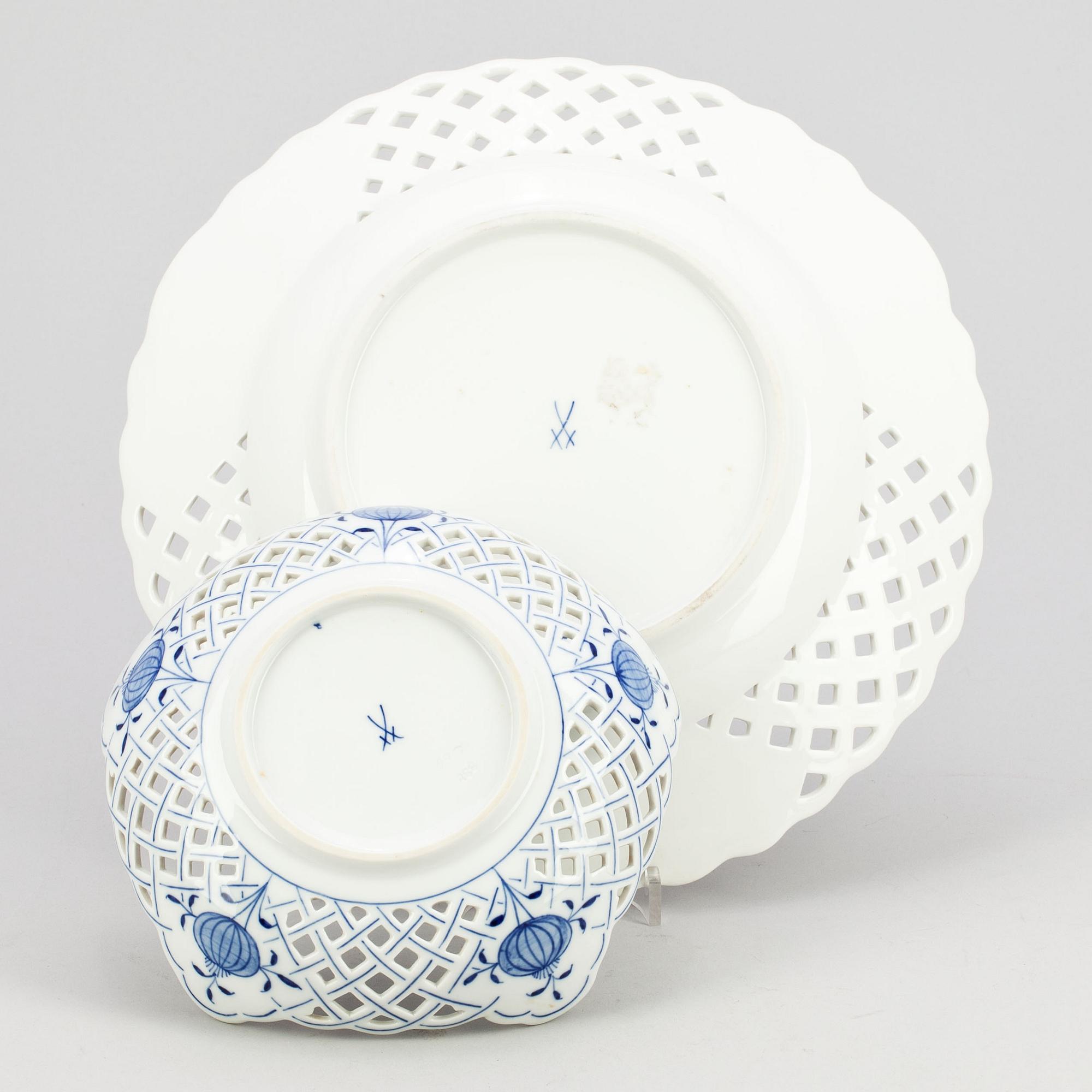 FAT, 2 st, porslin, Meissen, 1900-tal.