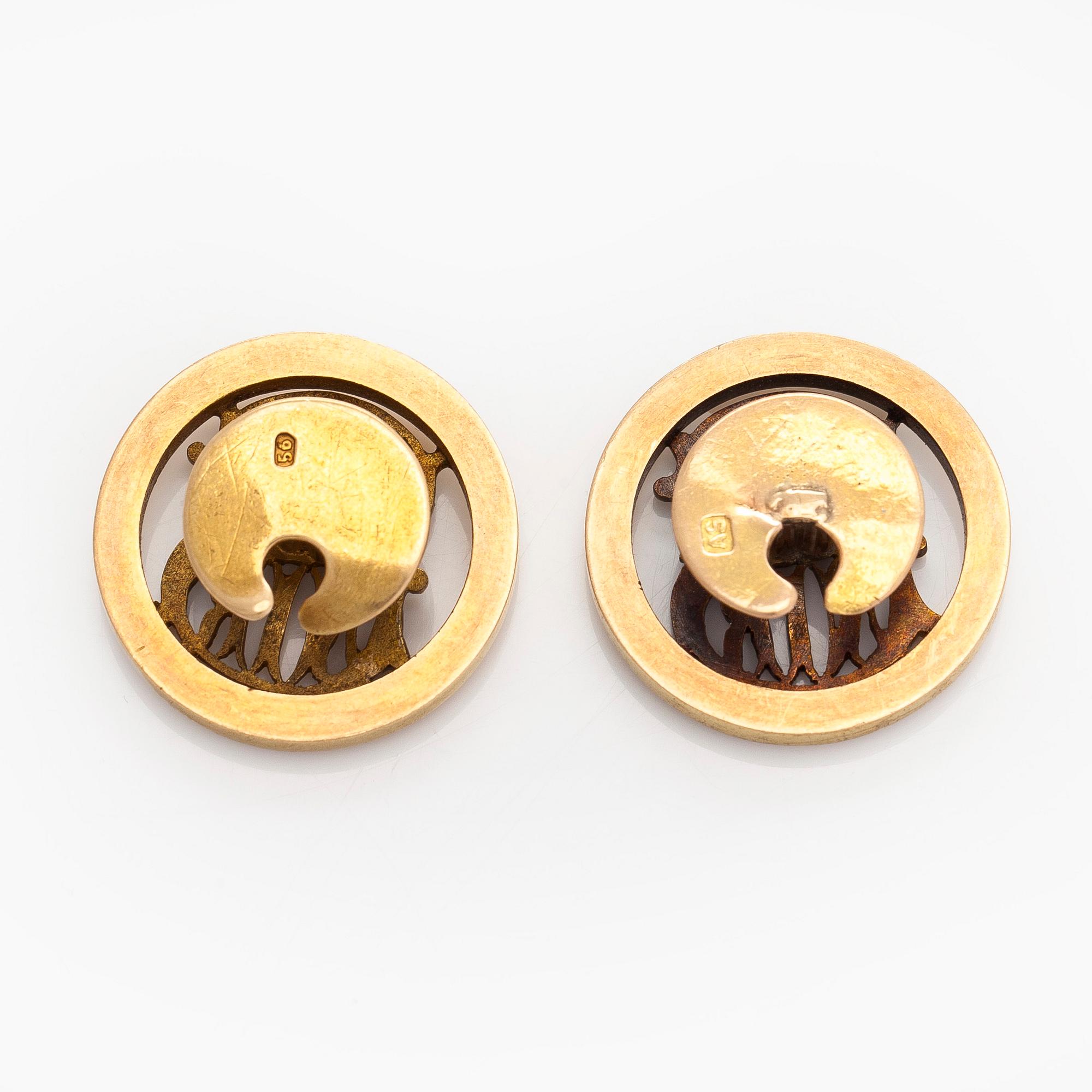 Cufflinks, pearls, 14K (56) gold.