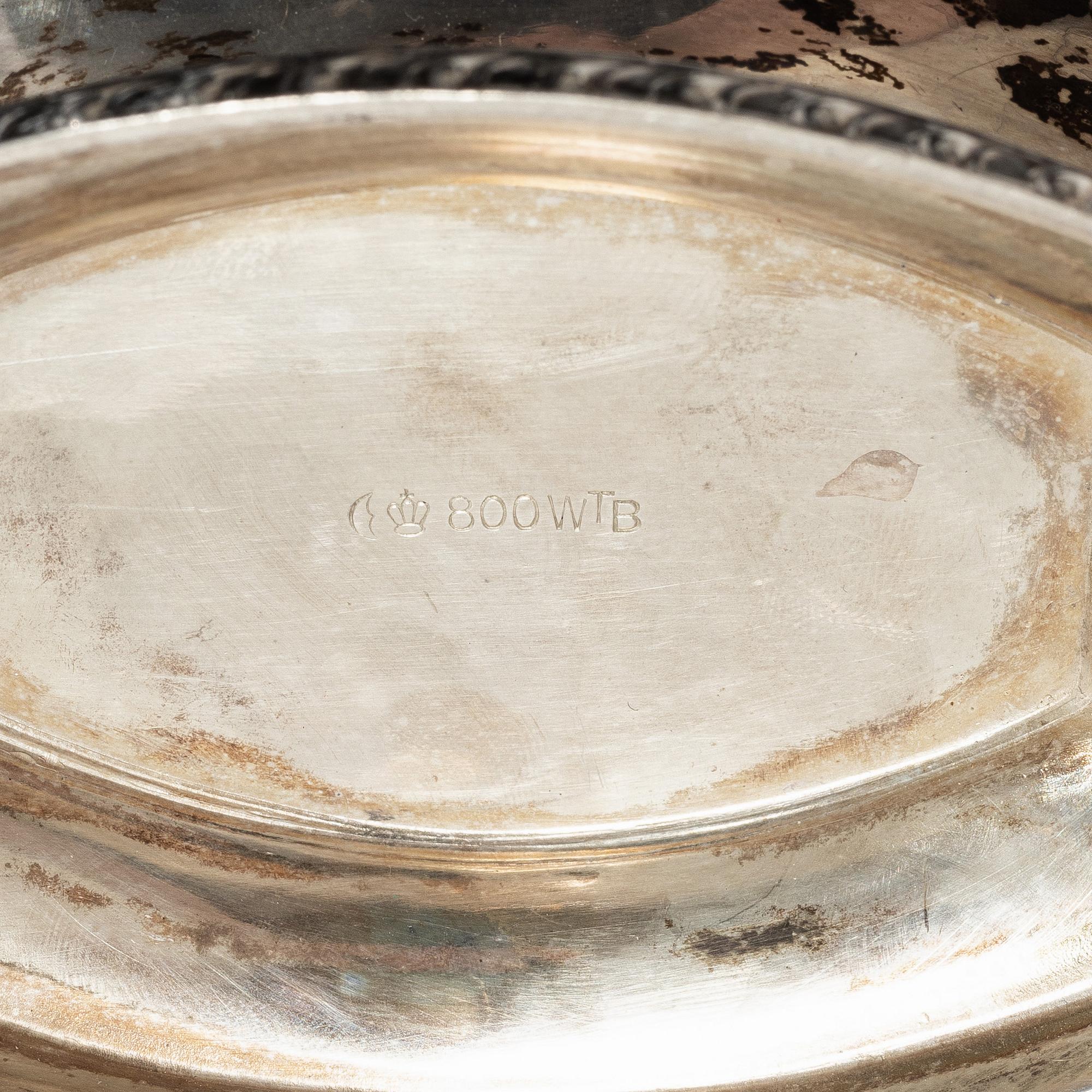 A German silver coffee service, mark of Wilhelm T Binder, Schwäbisch Gmünd, first half of the 20th century (3 pieces).