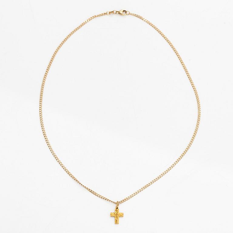 Björn Weckström, Hänge "Lilla korset", 14K guld, Lapponia 1979, samt kedja 14K guld.