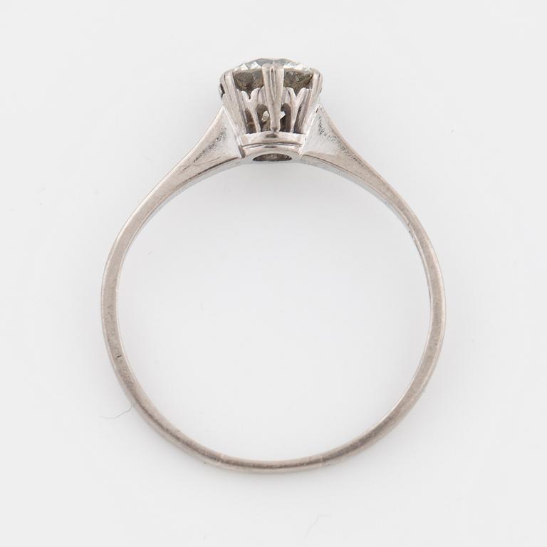 A brilliant cut diamond ring by Evert Lindberg, Göteborg, 1966.